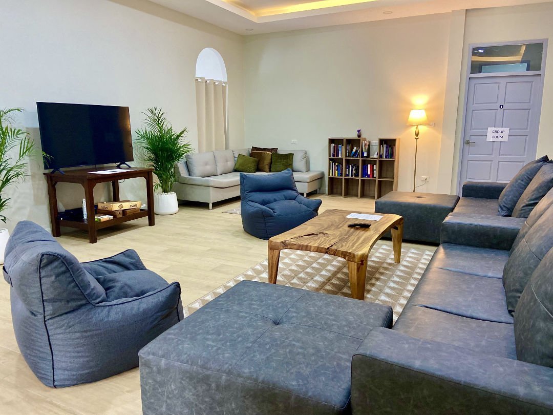 One Step Rehab TV and games room at counseling HQ