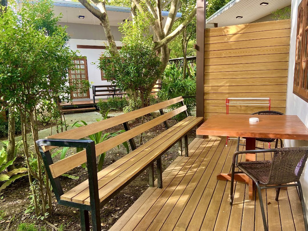 Terrace outside client room with smoking area