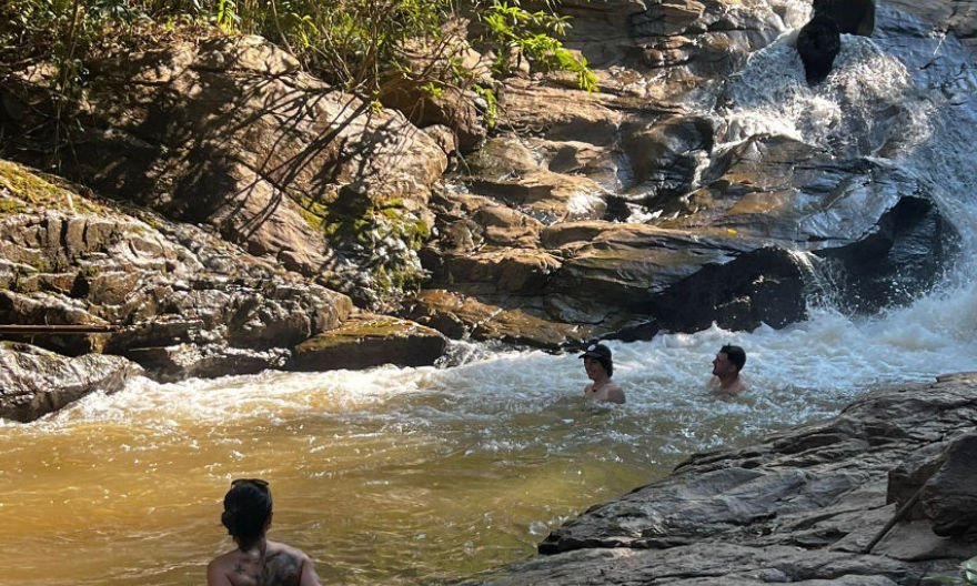 Fun and games at Mae Sa waterfall in Chiang Mai province