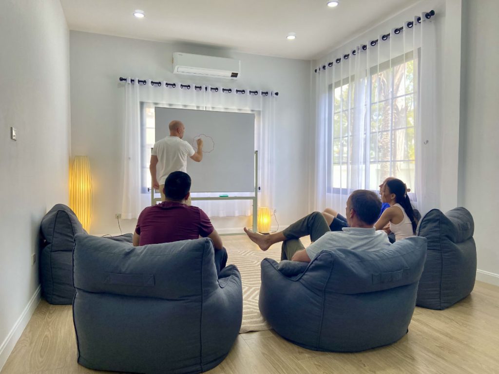 12-step group therapy session in progress