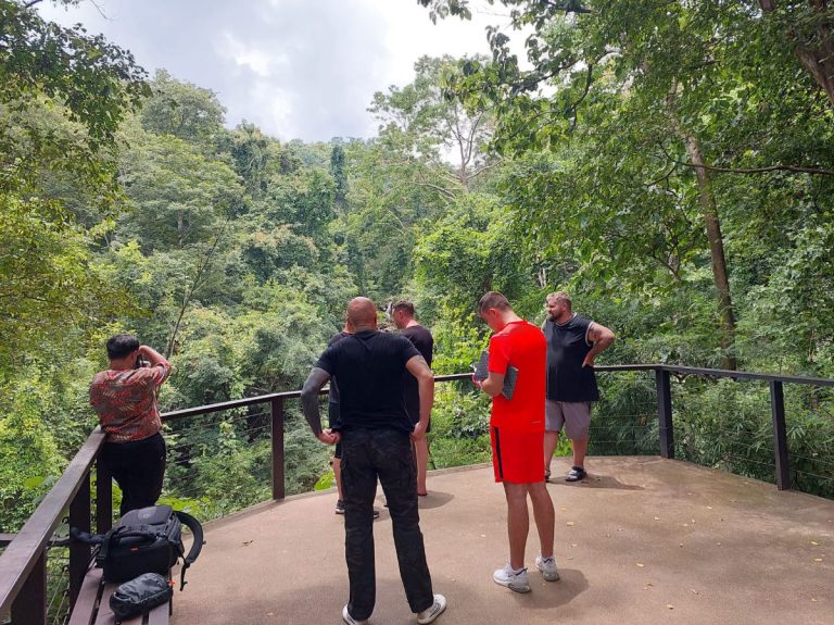 Treetop canopy platform with panoramic views of Chiang Mai jungle