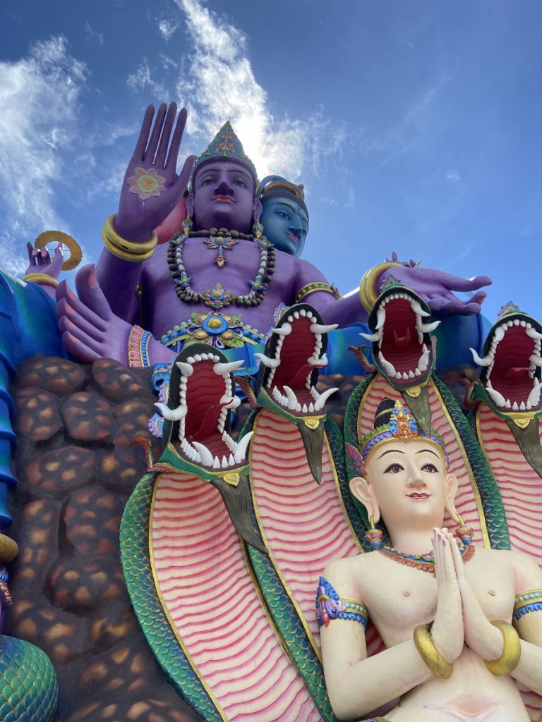 Epic hindu gods statue