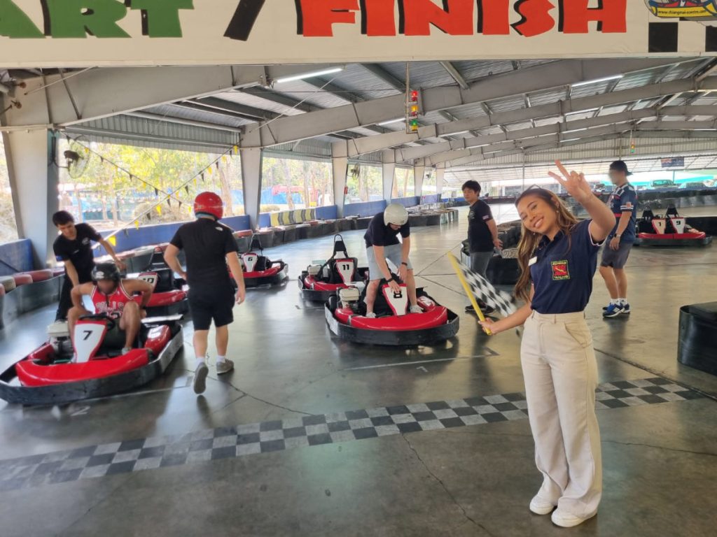 Go-kart racing at a Chiang Mai track