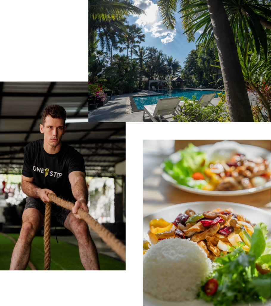 one step rehab pool gym and food