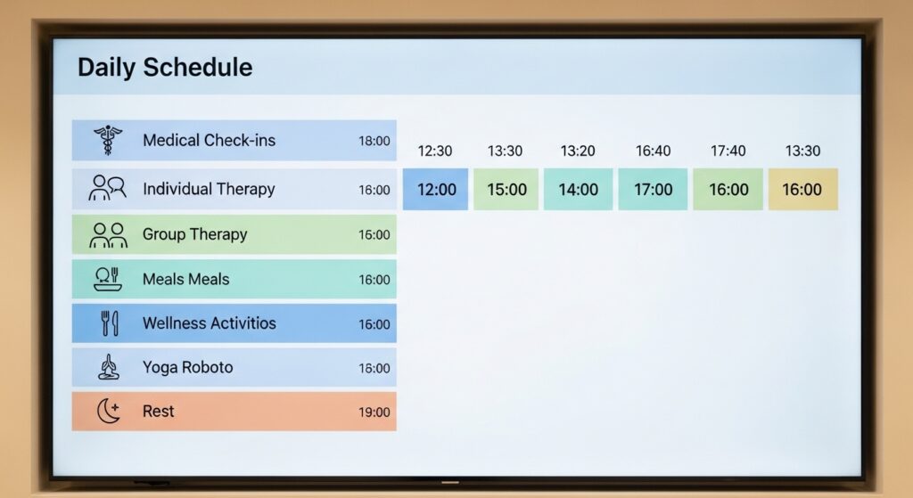Structured daily routine in inpatient addiction treatment