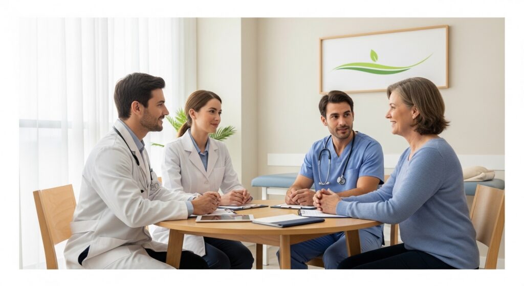 medical supervision with doctor at rehab center