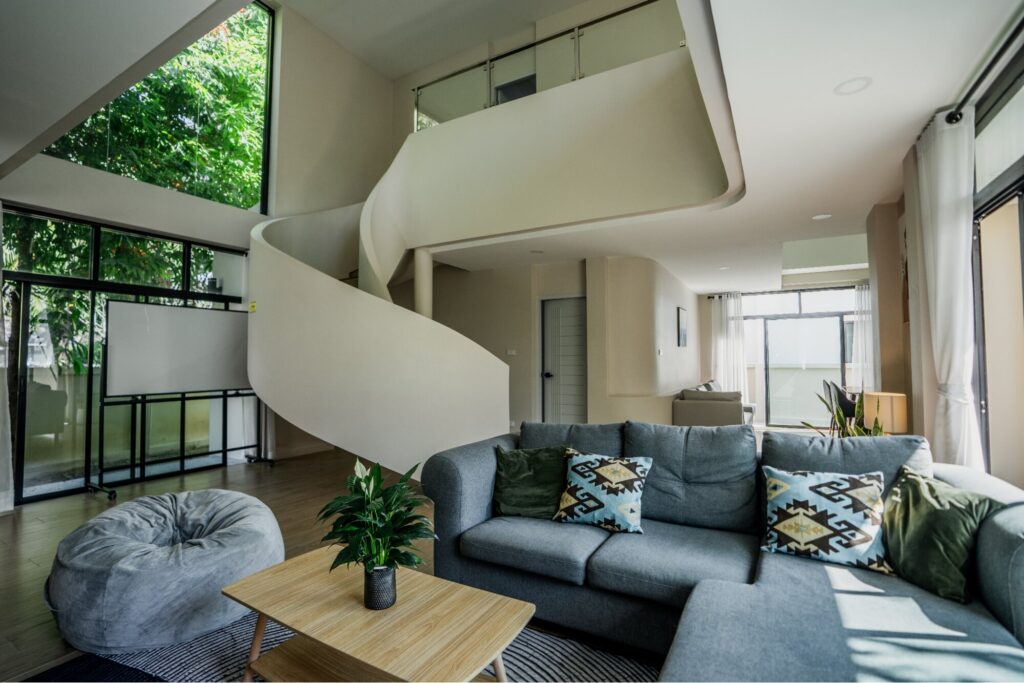 Modern living area at One Step behavioural addiction treatment centre