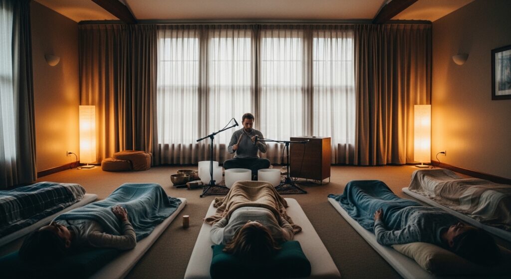 sound bath session at Thai Rehab center