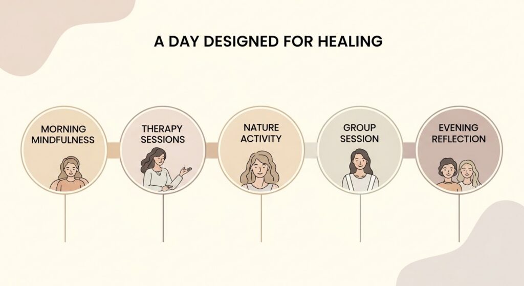 Structured daily schedule at holistic rehab center