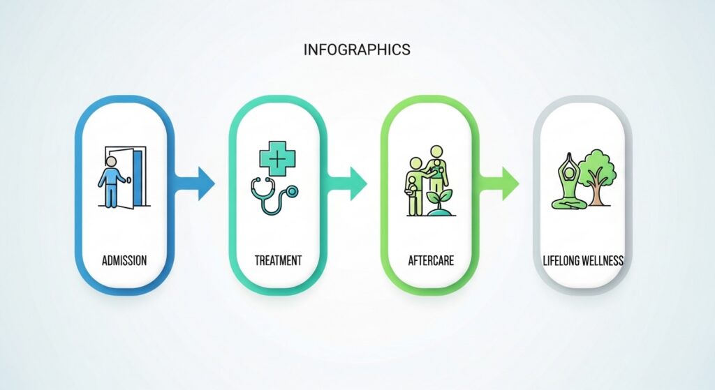 Addiction recovery journey from admission to lifelong wellness