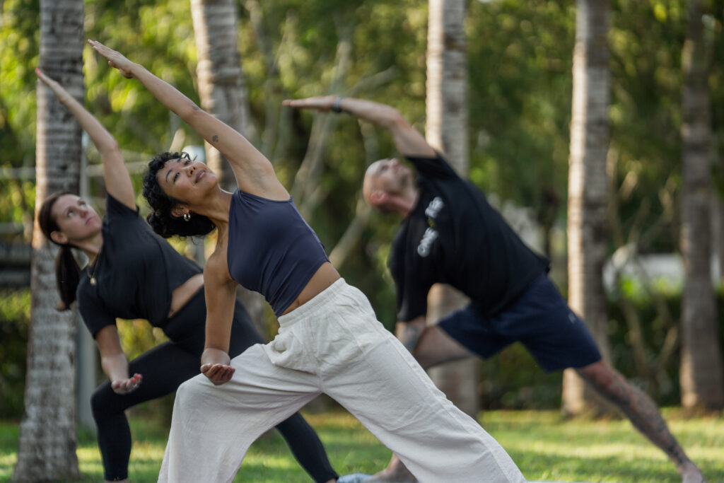 Yoga therapy session at One Step Rehab Thailand