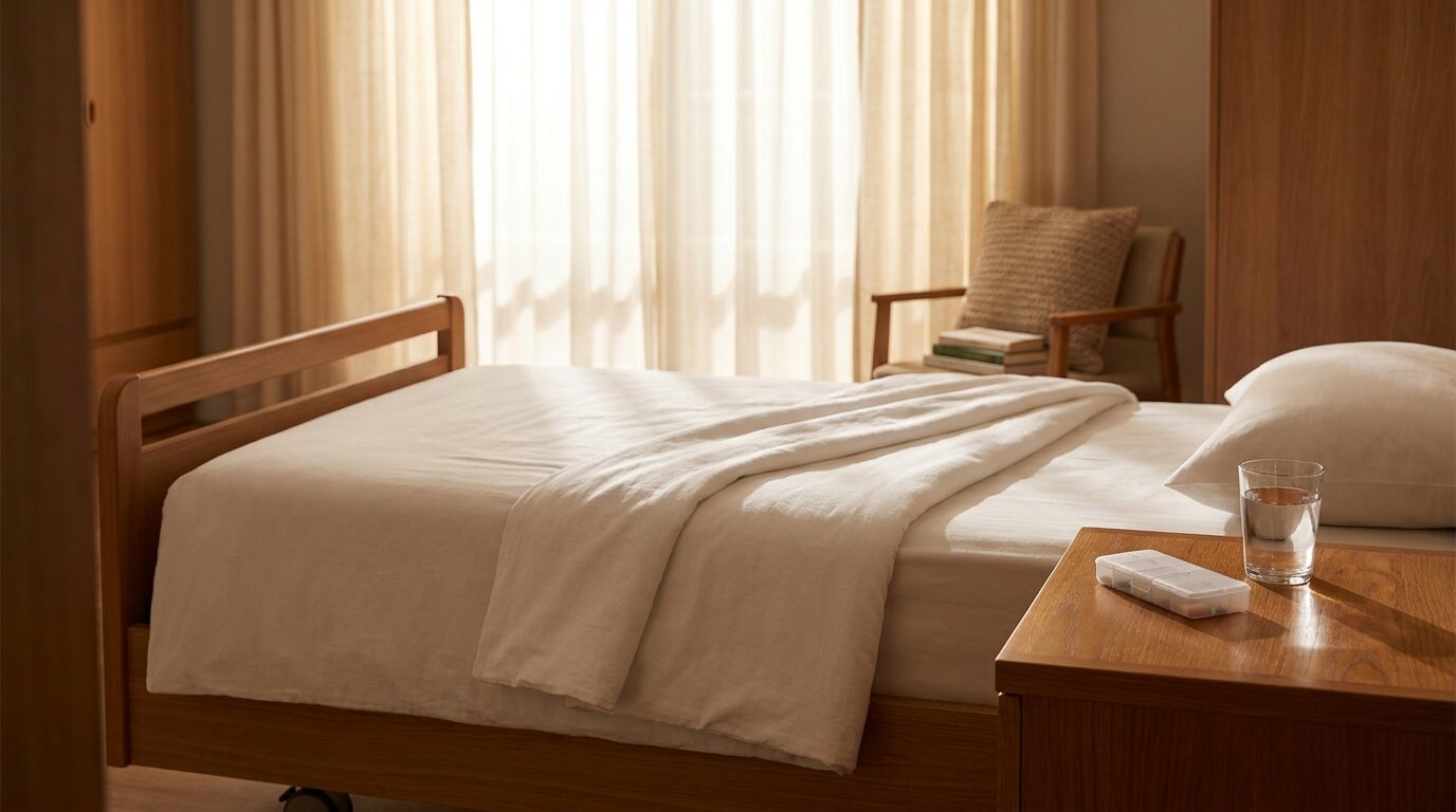 Calm bedside setting representing the medical detox phase of alcohol treatment