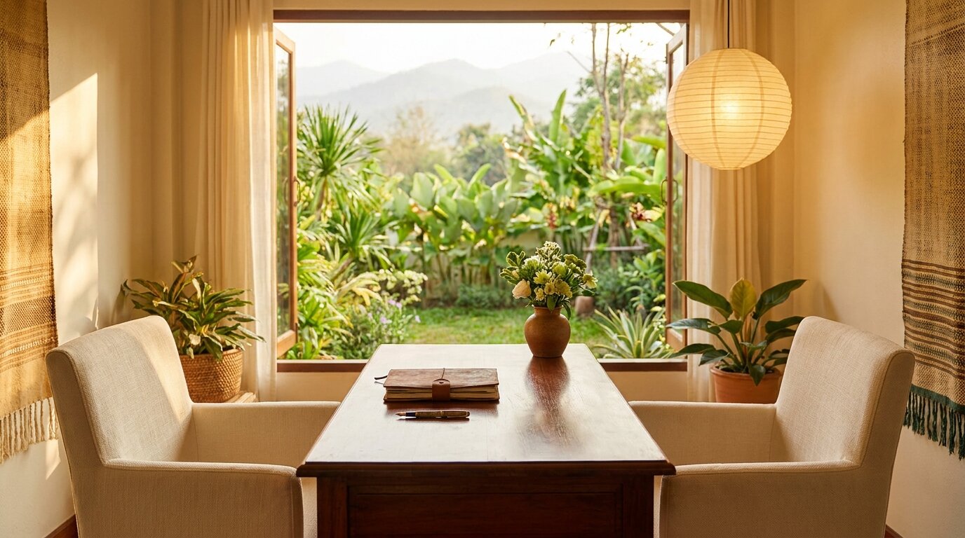 Calm intake consultation room at a Thailand detox centre