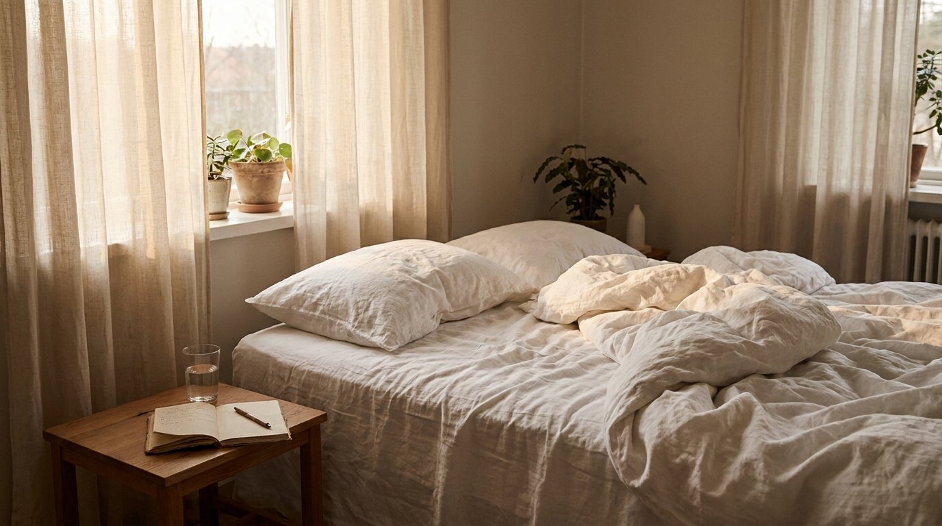 Empty bedroom at dawn representing sleep disturbance during cannabis withdrawal