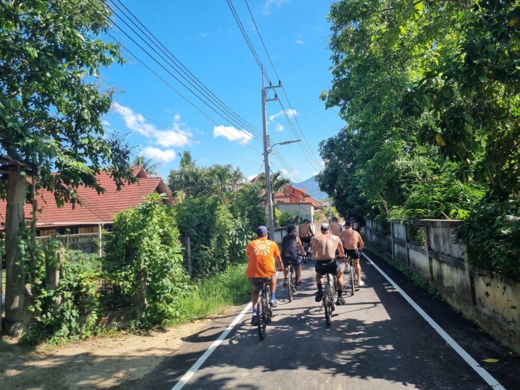 Group cycling excursion through Chiang Mai