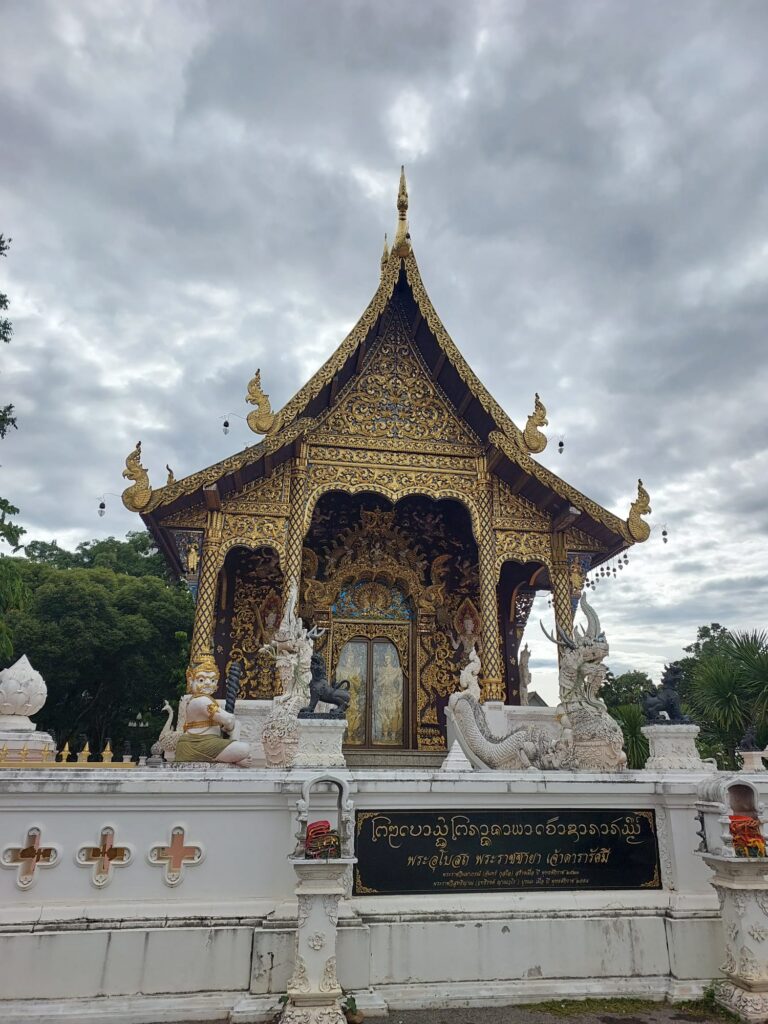 Ornate golden temple entrance in Chiang Mai