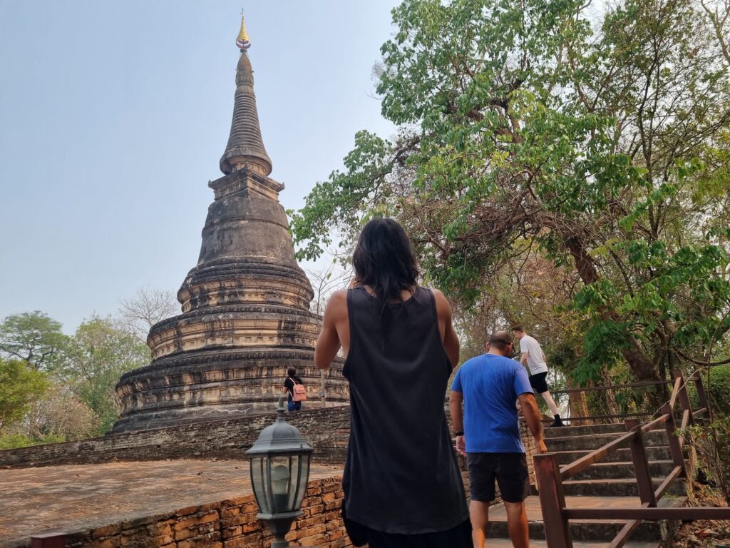 Exploring a temple pagoda near Chiang Mai