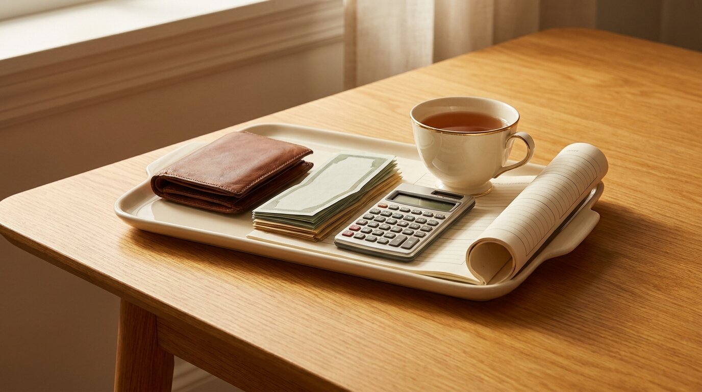 Wallet, calculator and notes representing budgeting for inpatient treatment when insurance reimbursement is uncertain