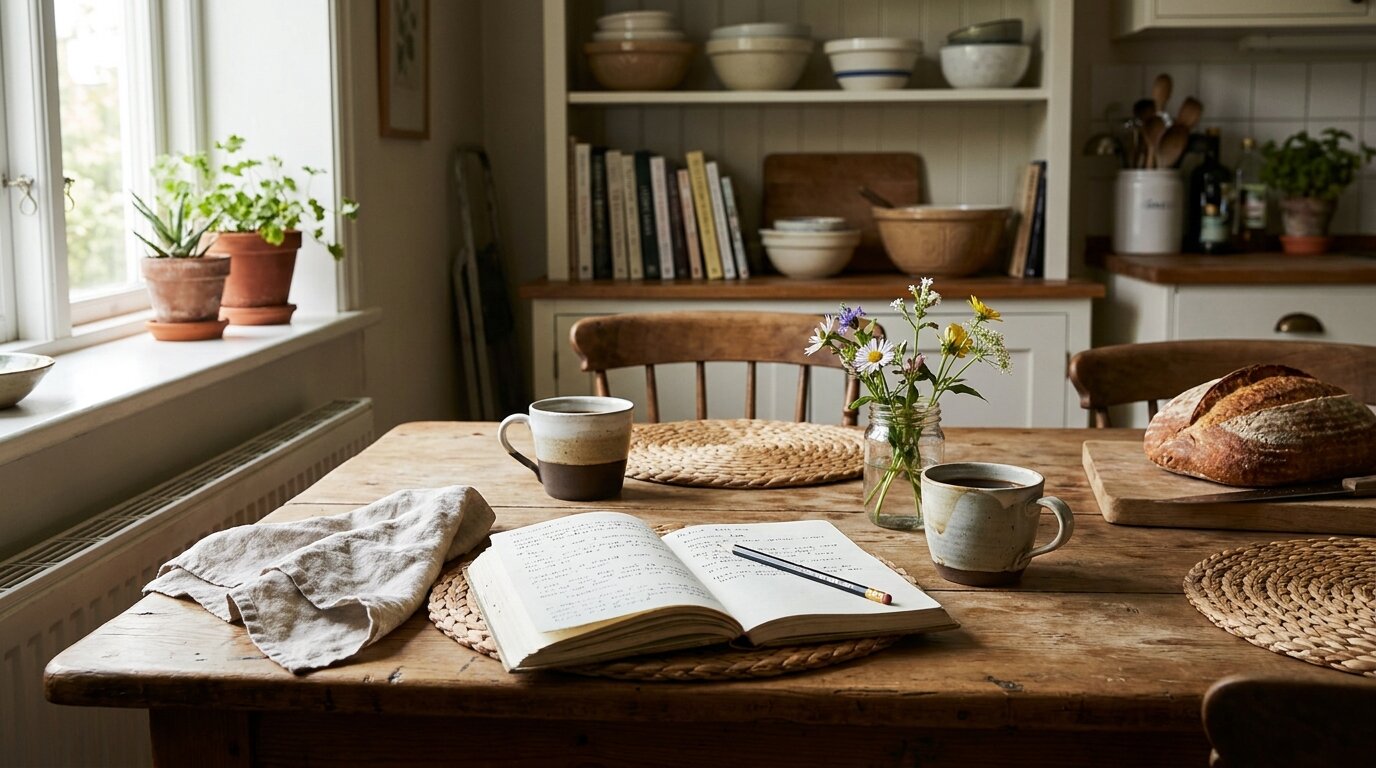 A simple kitchen breakfast scene representing the family stability outpatient alcohol rehab can preserve