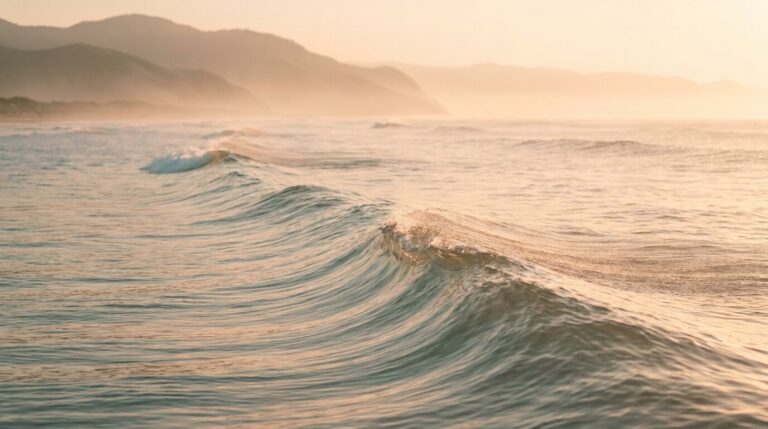 Ocean waves at sunrise representing urge surfing in addiction recovery