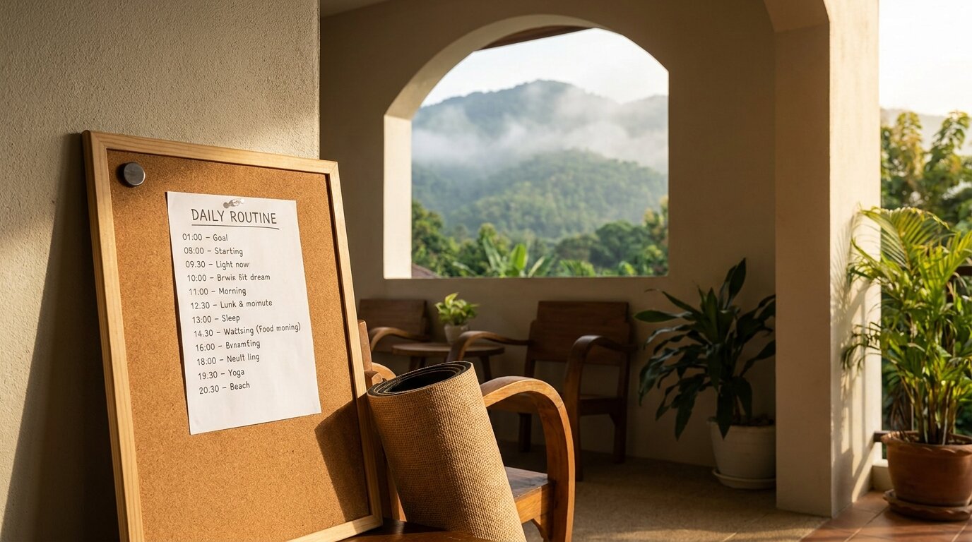 Structured daily routine at a Chiang Mai rehab supporting ADHD and addiction recovery