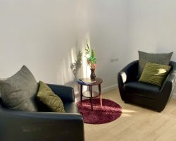 One-on-one addiction counseling room