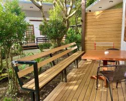 Terrace outside client room with smoking area